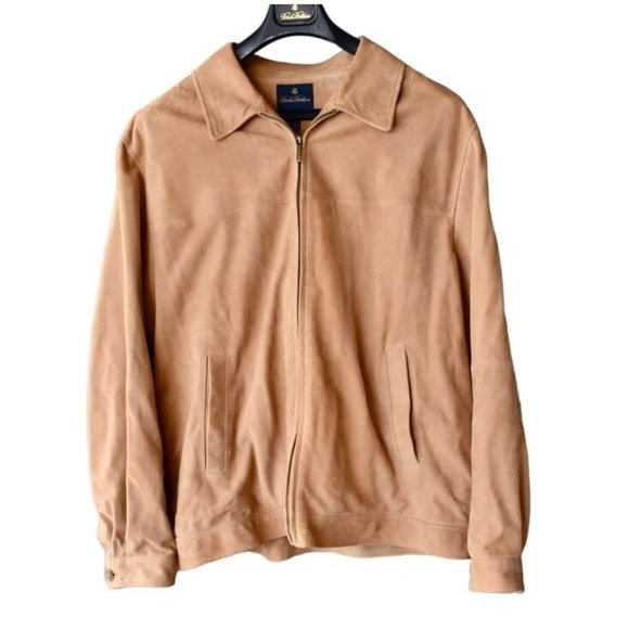 Men's Brooks Brothers Tan Soft Suede Jacket XL - Picture 1 of 12